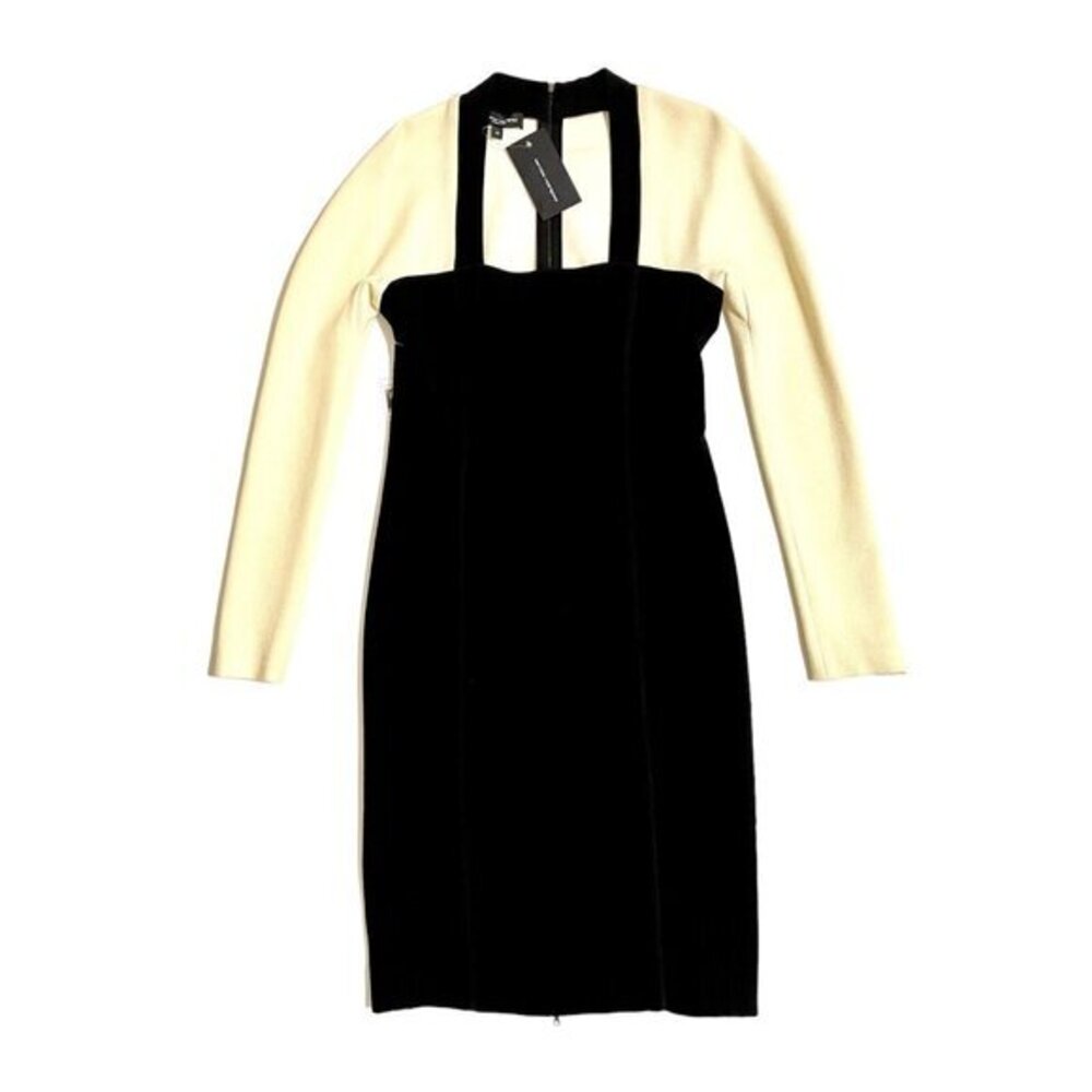 Narciso Rodriguez Pencil Bodycon Midi Dress Wool Silk SZ 42 EU NWT